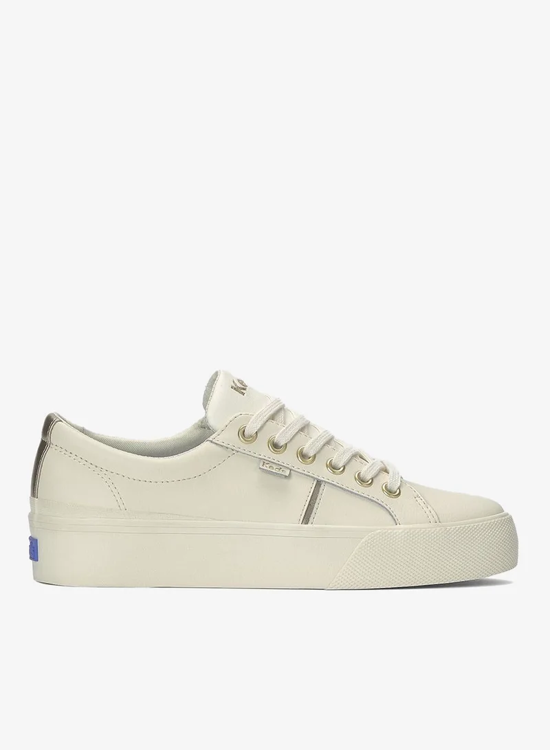 Keds Keds Women's Jump Kick Duo Leather Casual Sneaker Beige